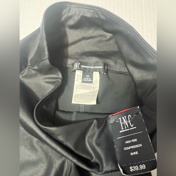 INC International Concepts Black Faux Leather Leggings - Picture 8 of 10